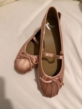 Report Satin Ballet Flats in Rose Gold